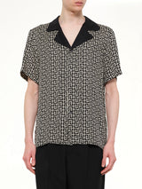 Monogram Cupro SS Pyjama Shirt in Ivory/Black