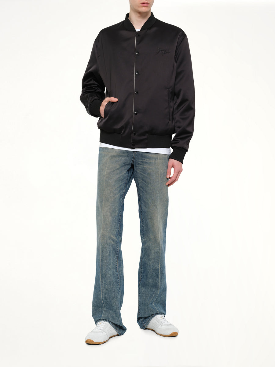 Monogram Nylon/Satin Reversible Bomber in Ivory