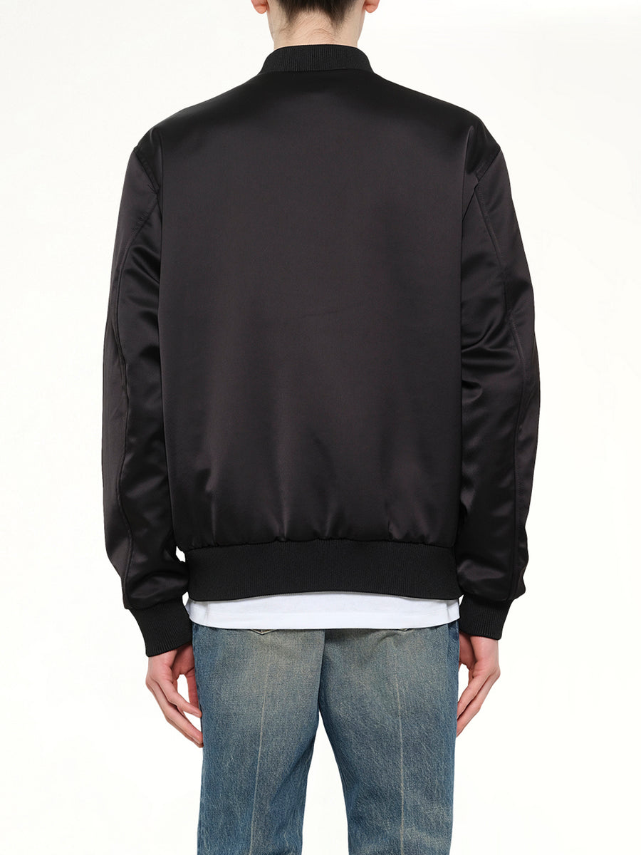 Monogram Nylon/Satin Reversible Bomber in Ivory