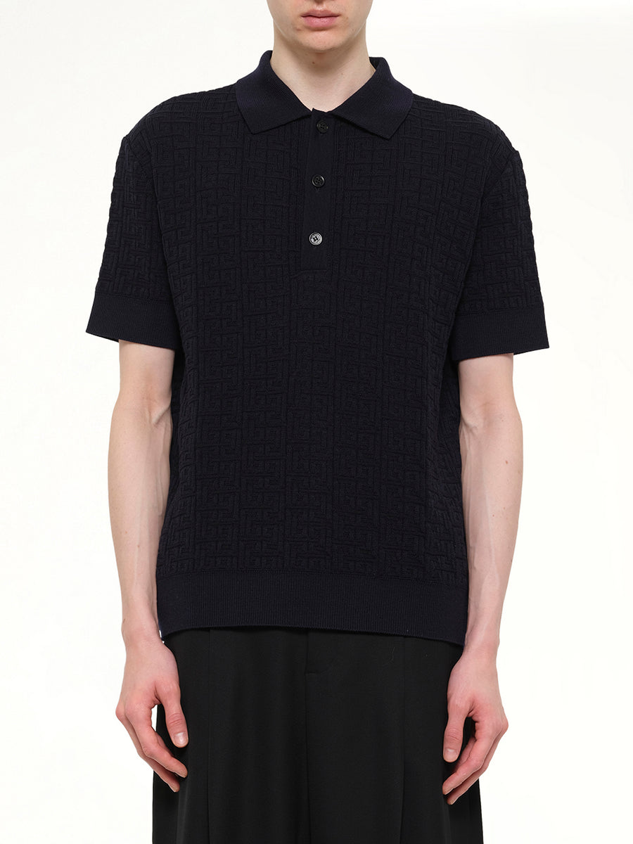 Monogram Vanise Knit Polo in Blue