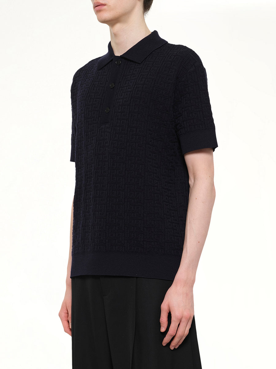 Monogram Vanise Knit Polo in Blue