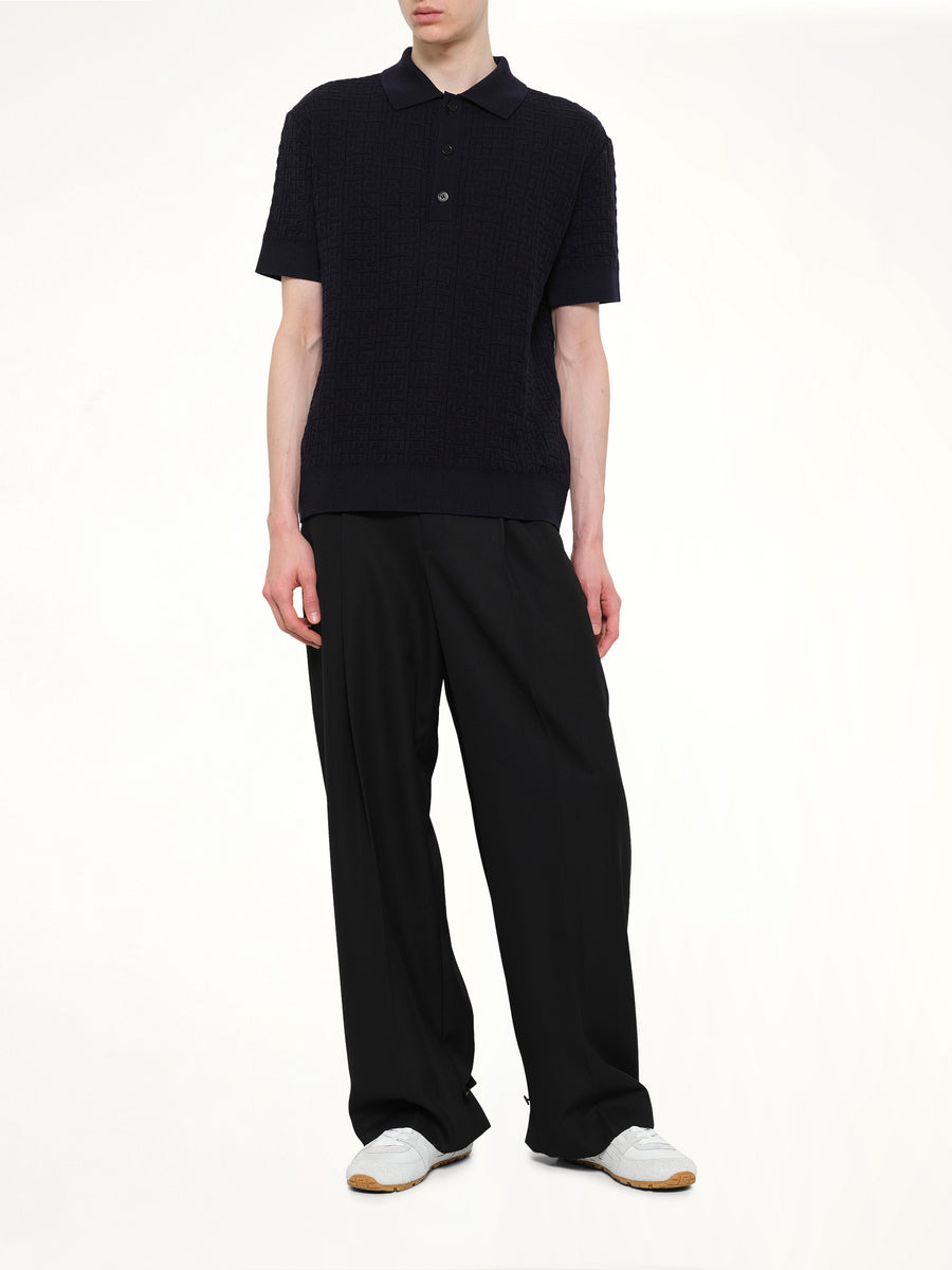 Monogram Vanise Knit Polo in Blue