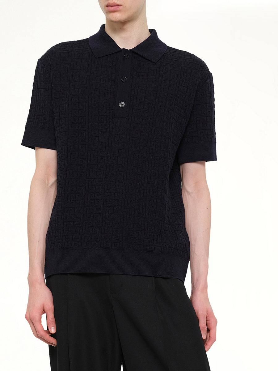 Monogram Vanise Knit Polo in Blue