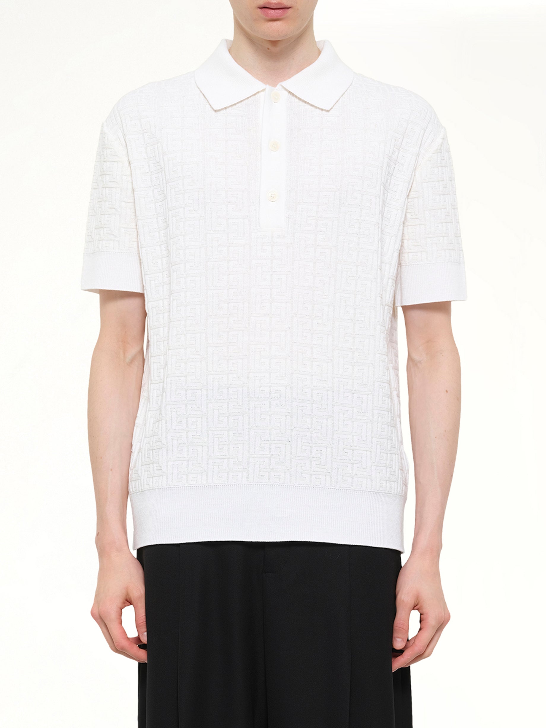 Monogram Vanise Knit Polo in White