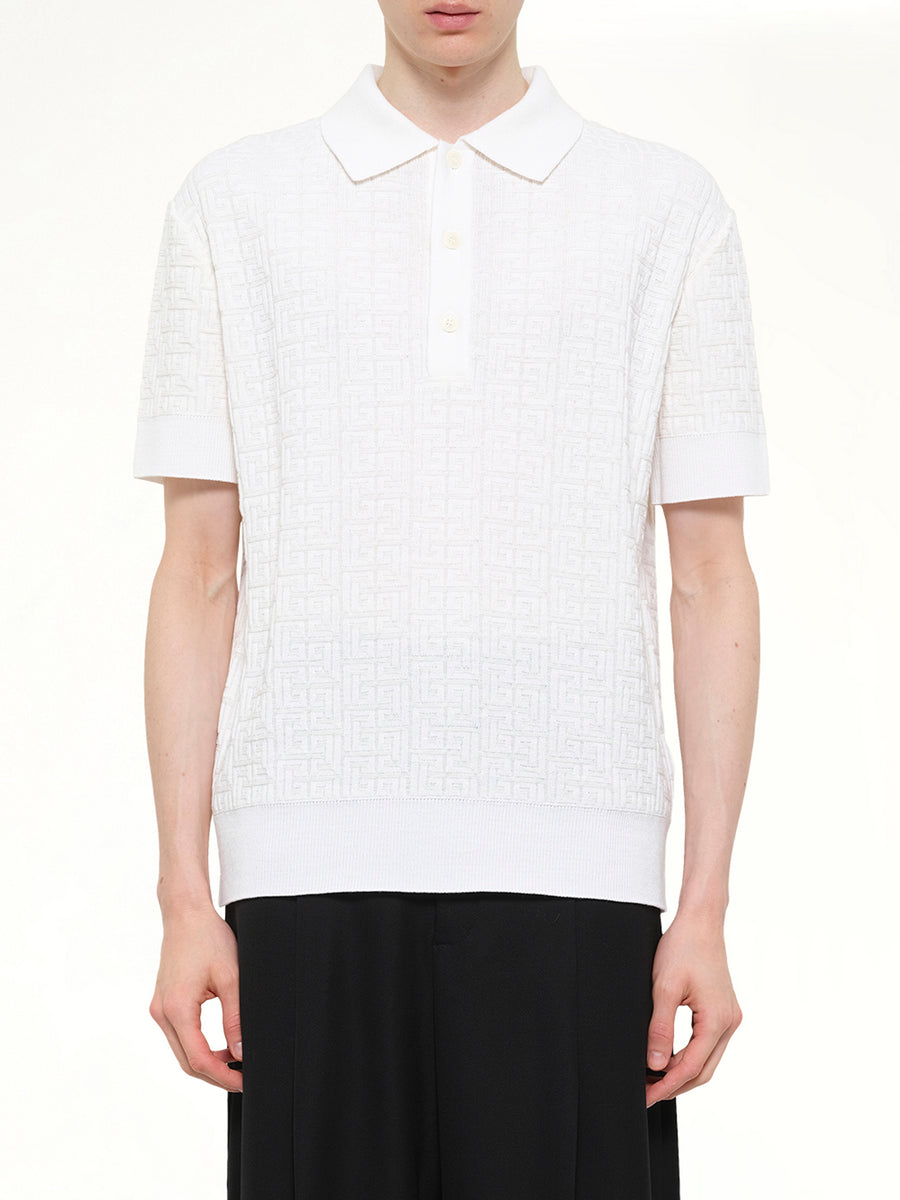 Monogram Vanise Knit Polo in White