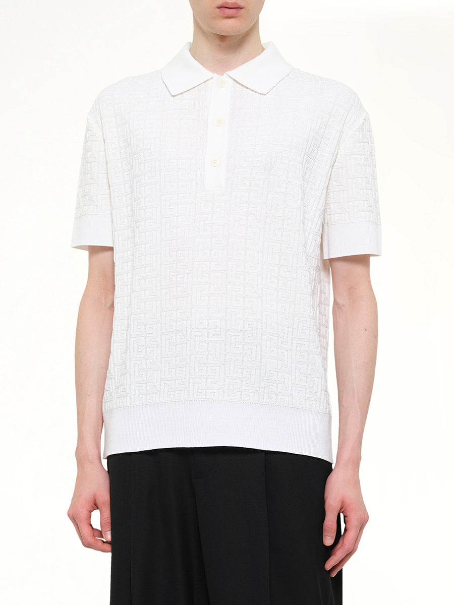 Monogram Vanise Knit Polo in White