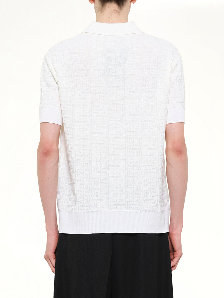 Monogram Vanise Knit Polo in White