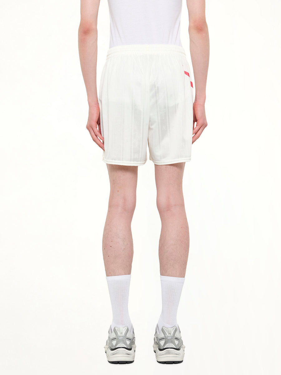 Printed Spike Football Shorts in Flat White