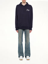 Small Balmain Paris Brush Hoodie Reg in Blue