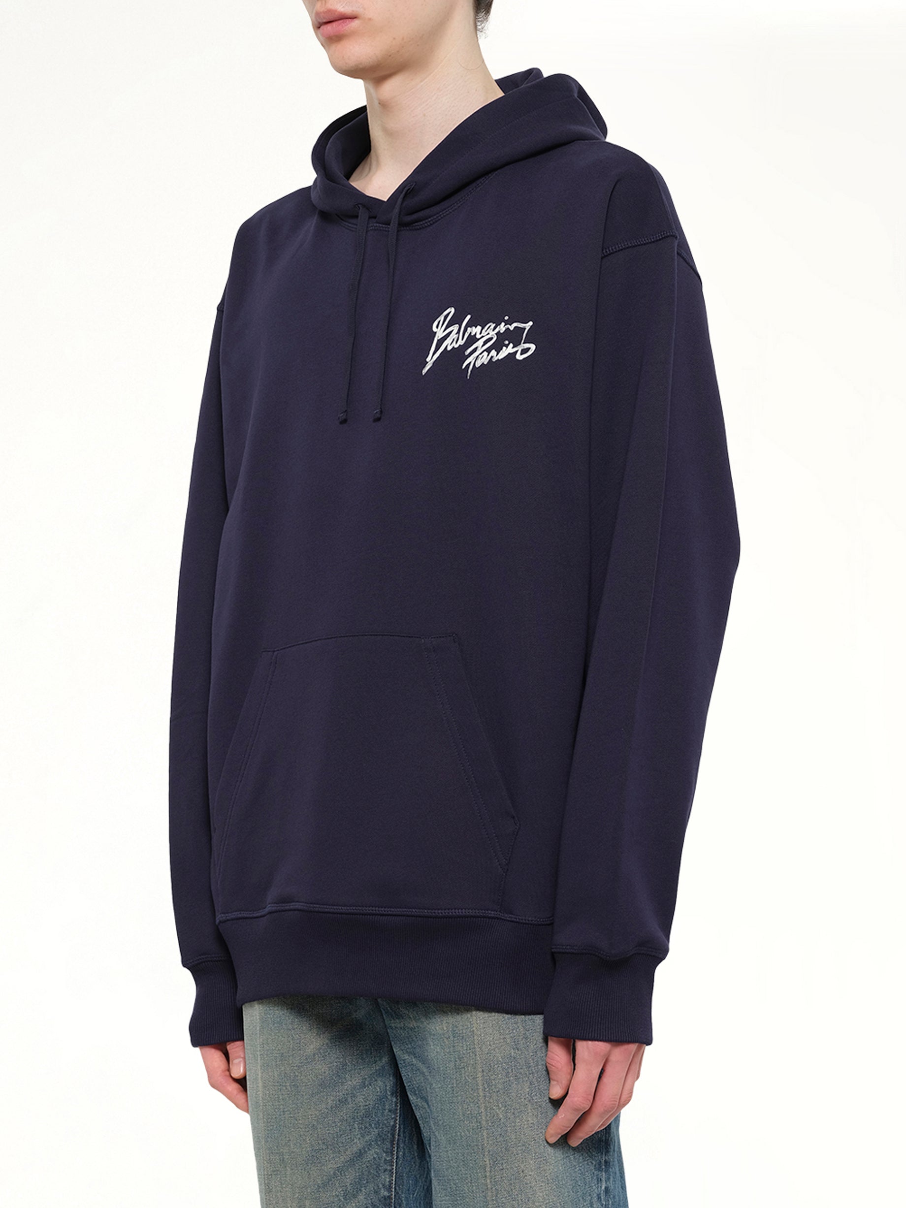 Small Balmain Paris Brush Hoodie Reg in Blue