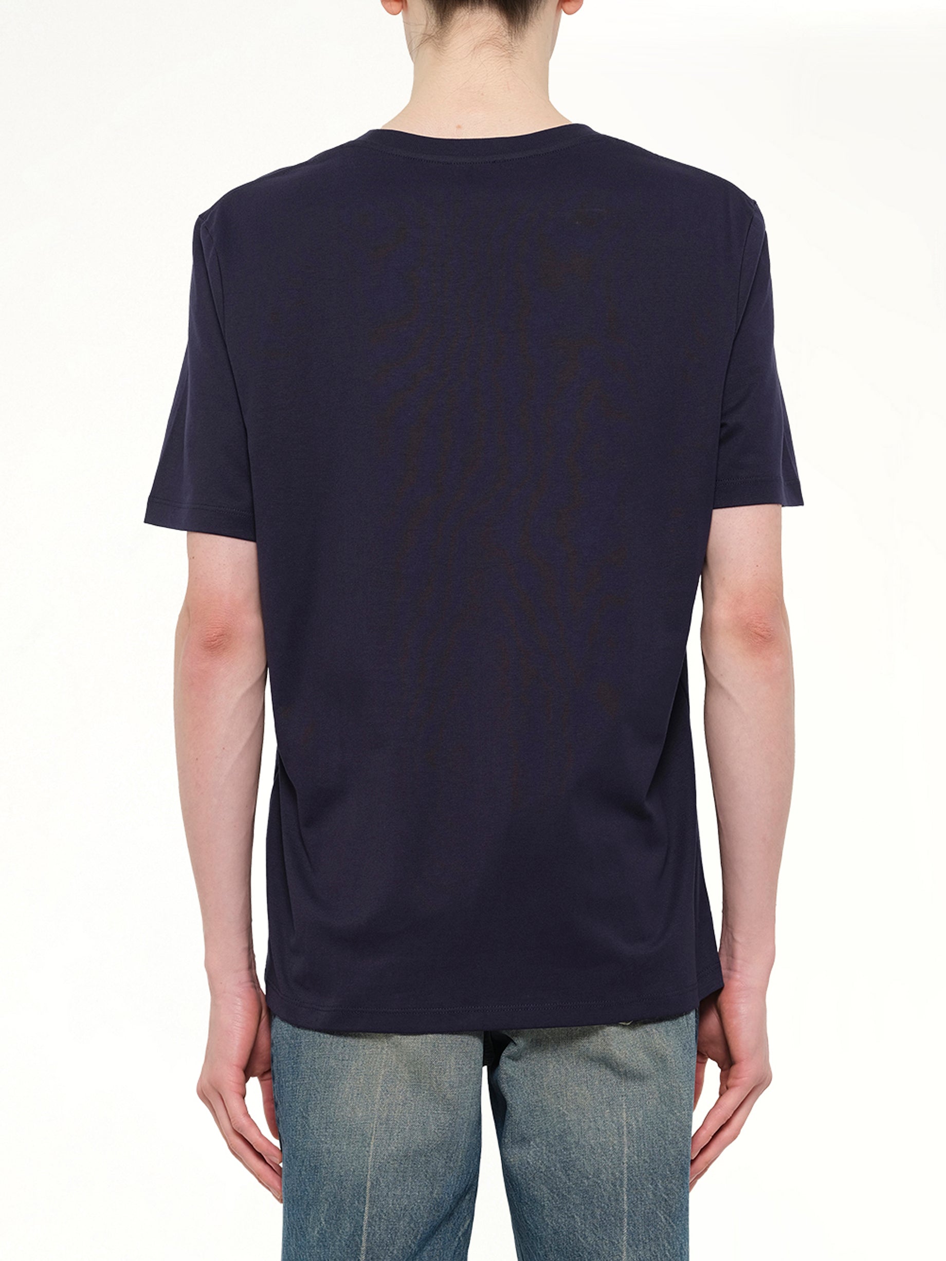 ブルーのスモールバルマンパリブラッシュTシャツレギュラーフィット