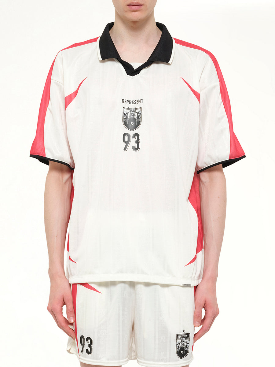 Spike Football Top in Flat White