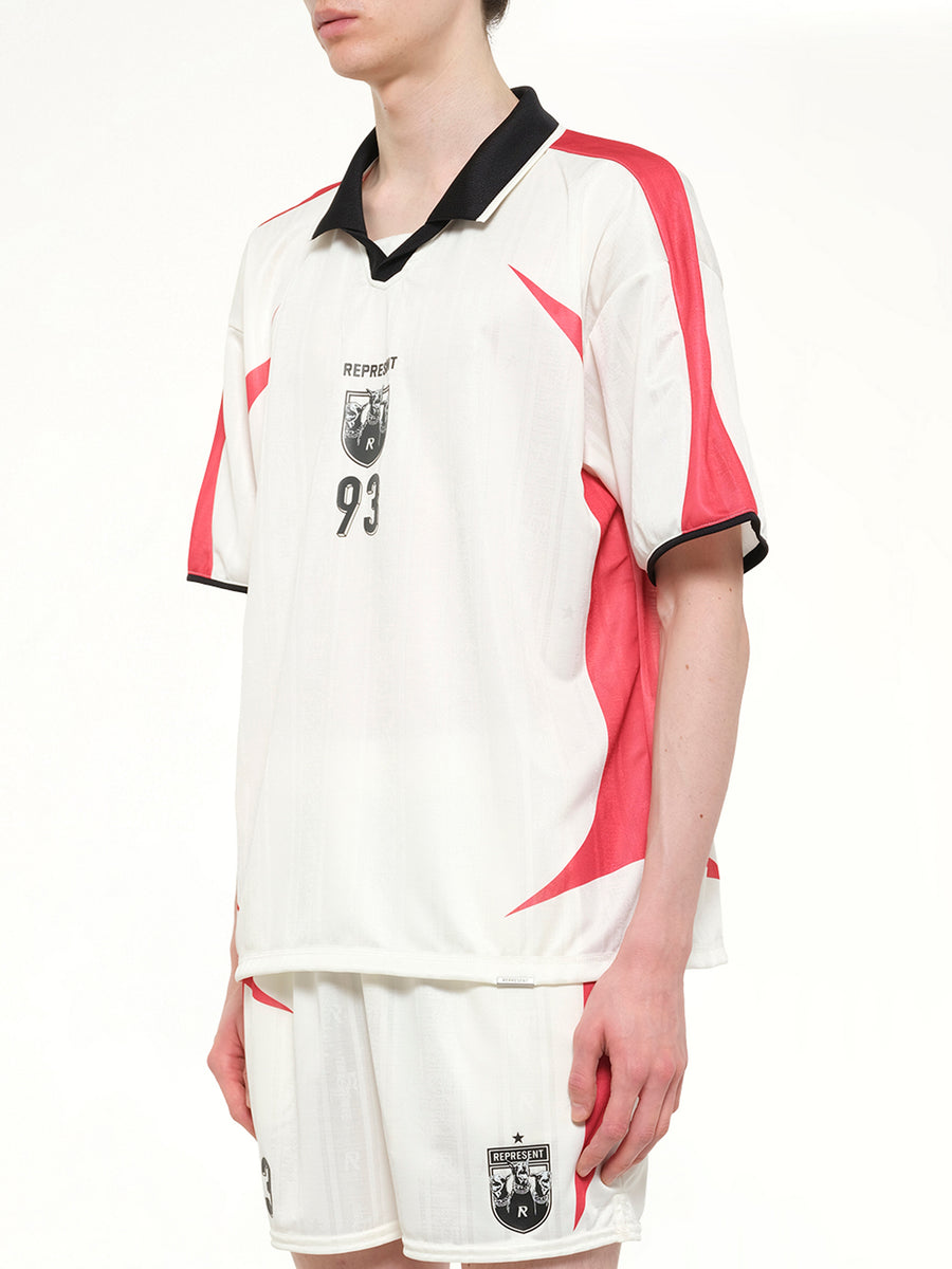Spike Football Top in Flat White