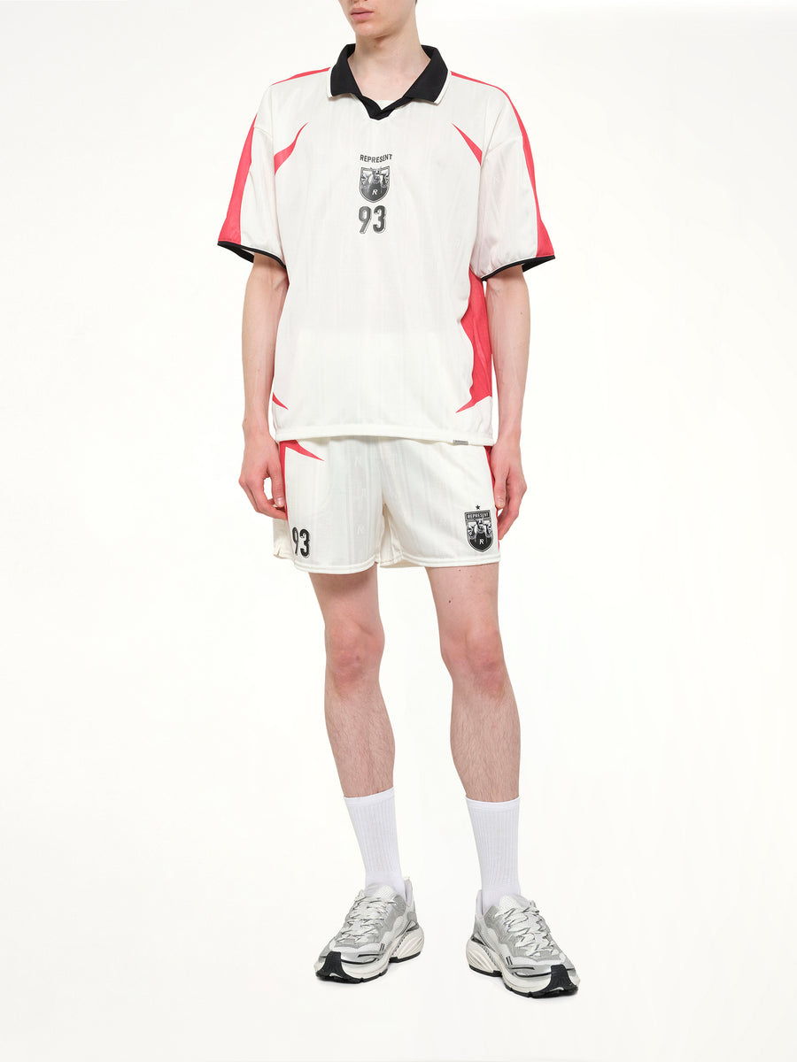 Spike Football Top in Flat White