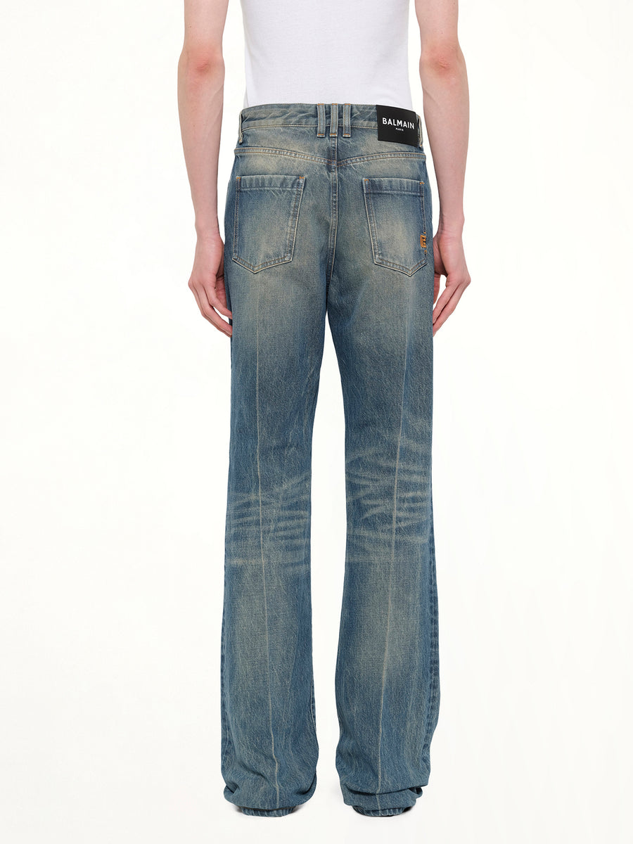 Tube Leg Jeans Vintage Wash in Blue