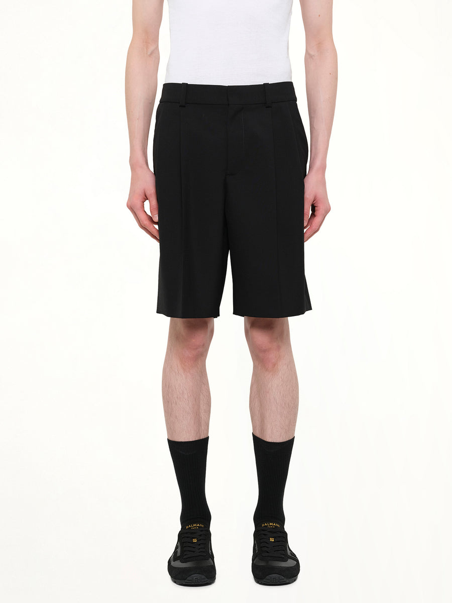Wool Tailored Bermuda in Black