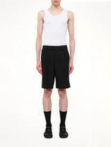Wool Tailored Bermuda in Black