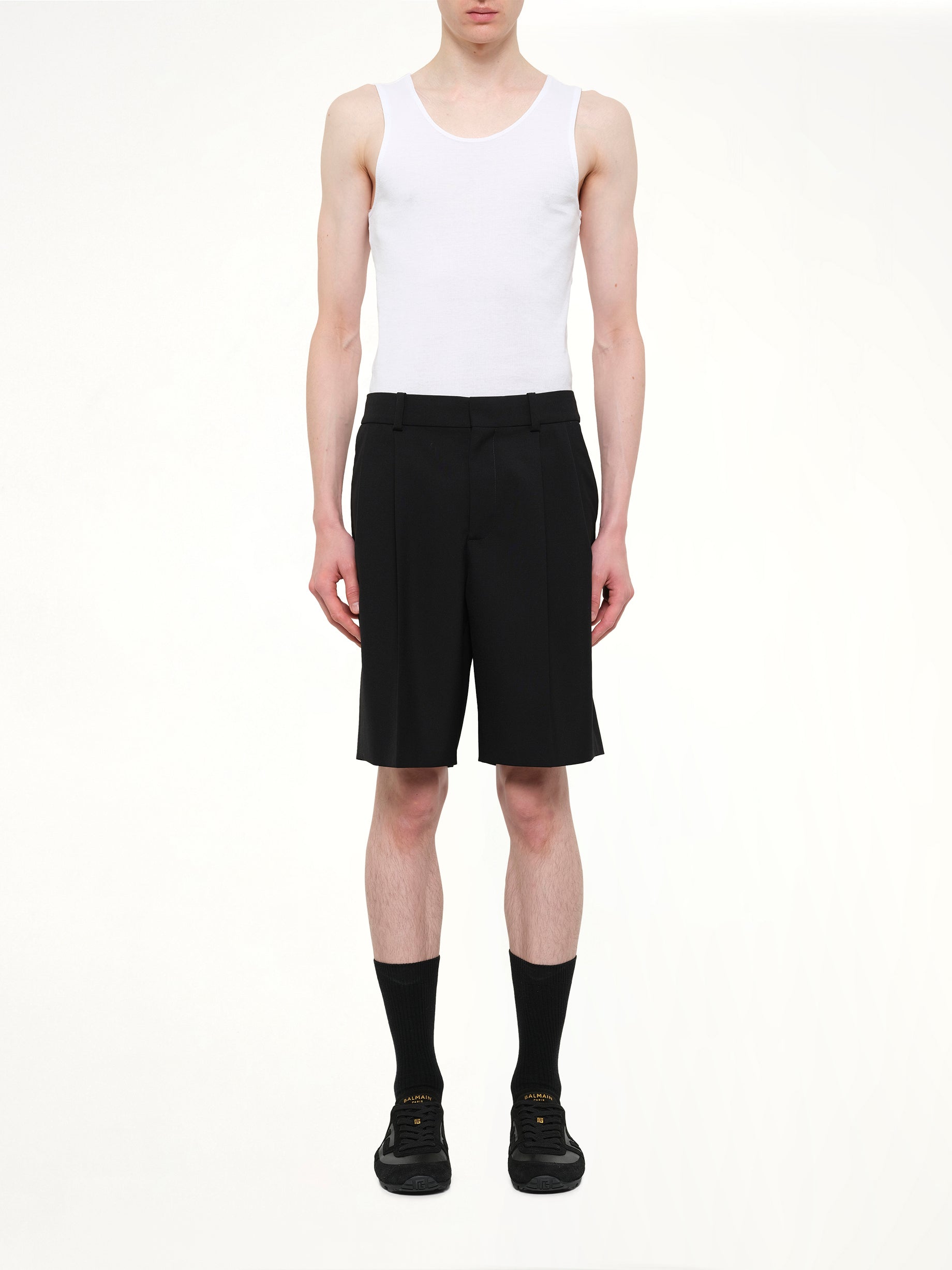 Wool Tailored Bermuda in Black