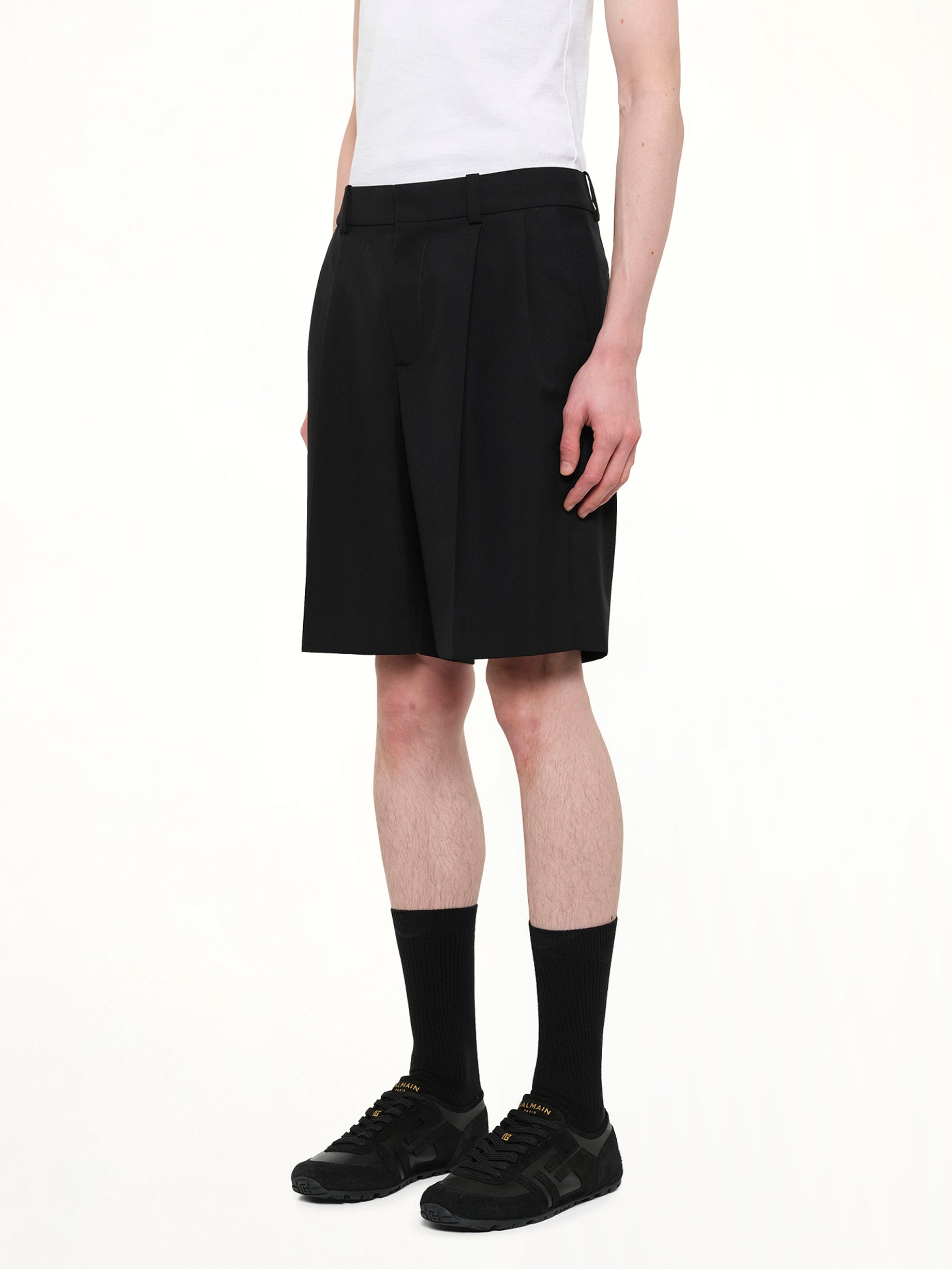 Wool Tailored Bermuda in Black