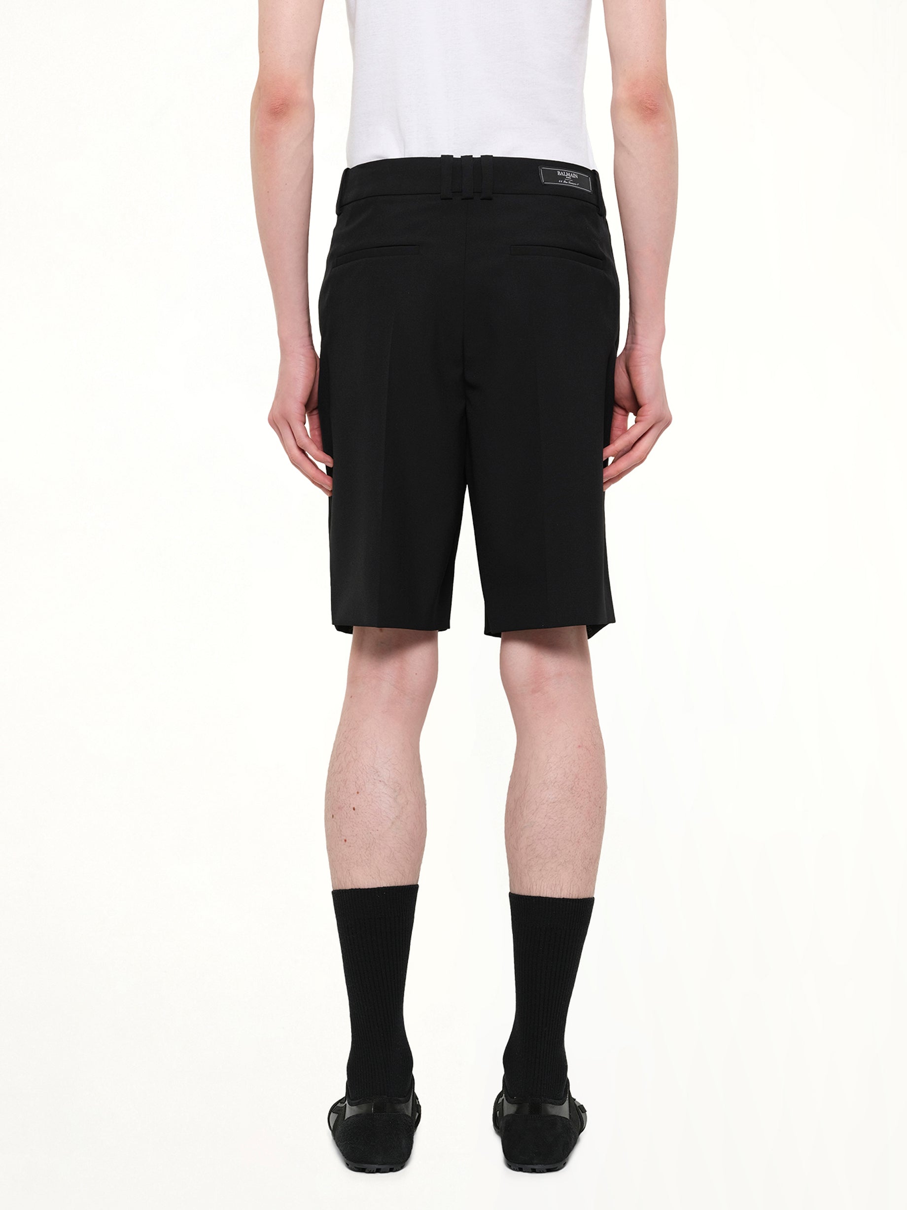 Wool Tailored Bermuda in Black