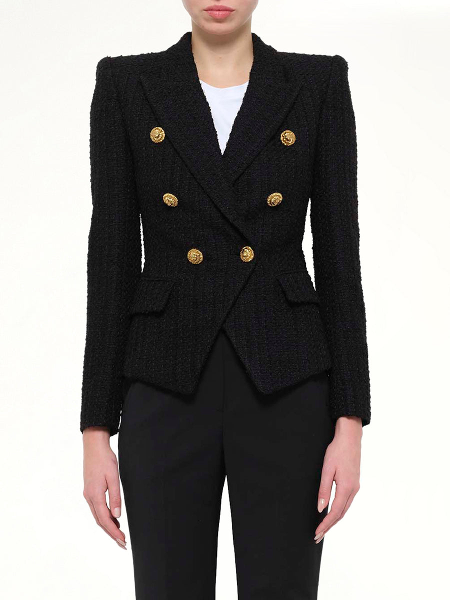 6 BTN Tweed Jacket in Black