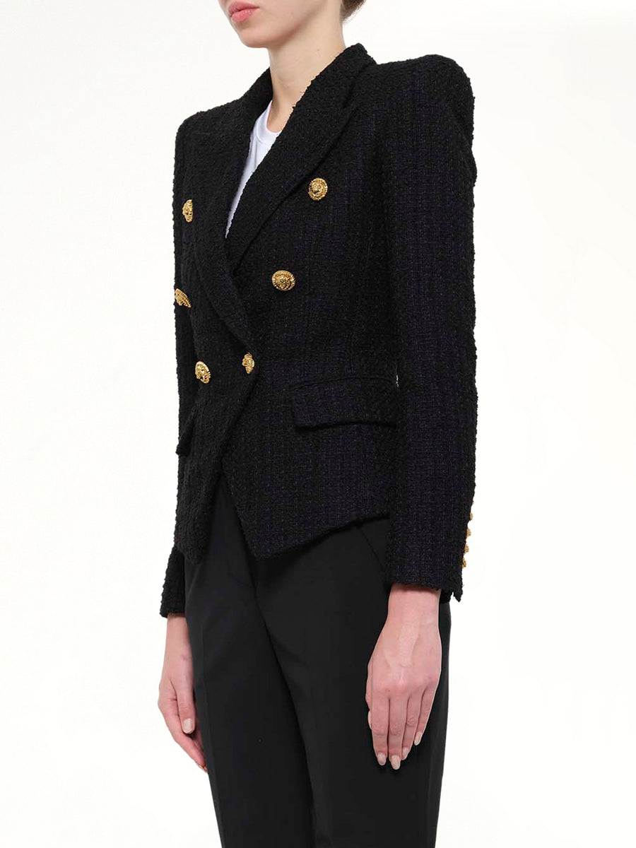 6 BTN Tweed Jacket in Black