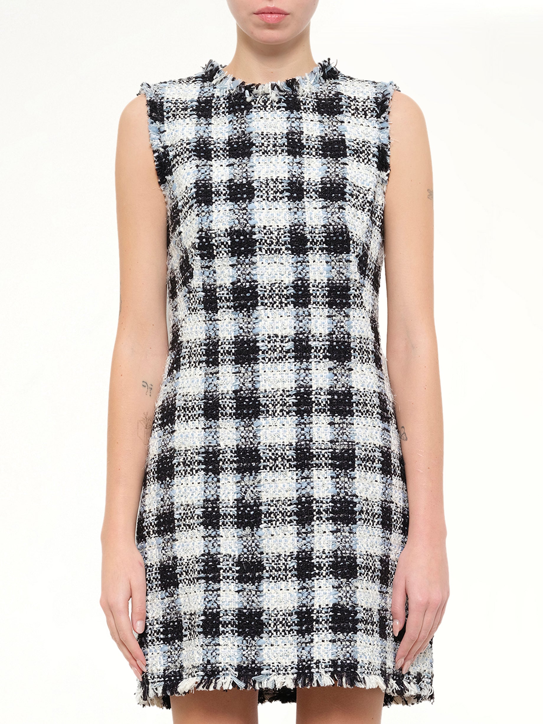AMQ - CHECKC TWEED DRESS