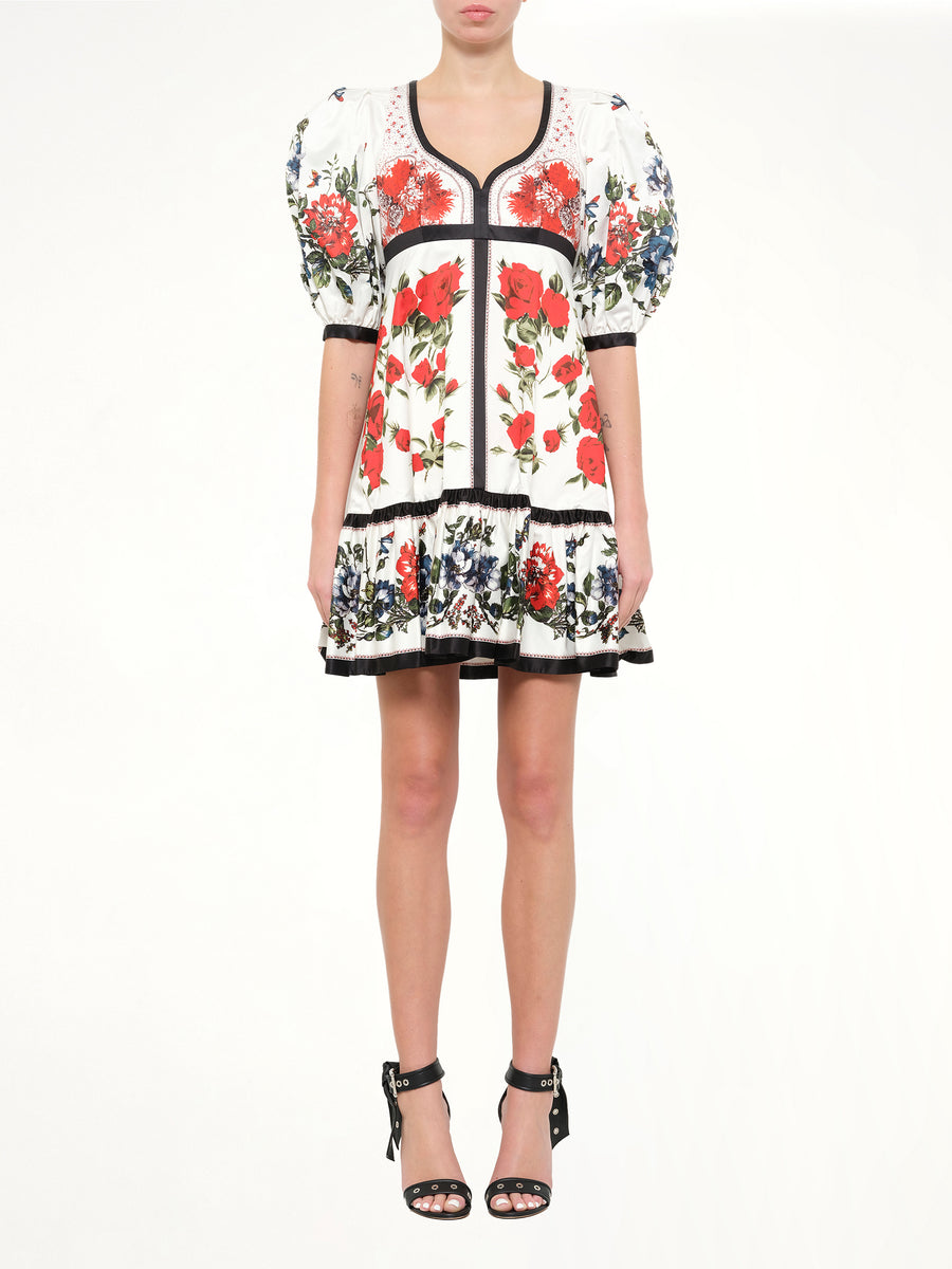 Alexander McQueen Floral Table Abito Dress in Mix
