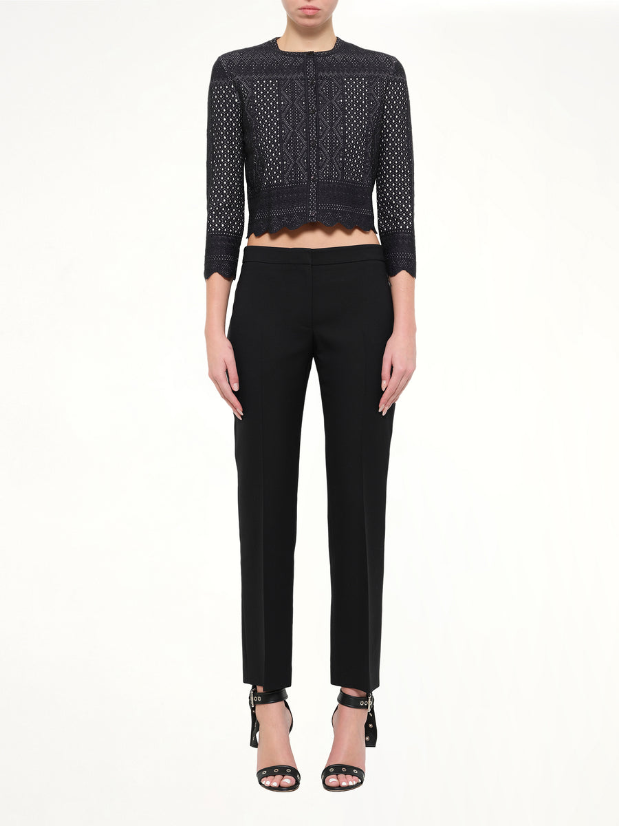 Alexander McQueen Crew Neck Cardigan in Black