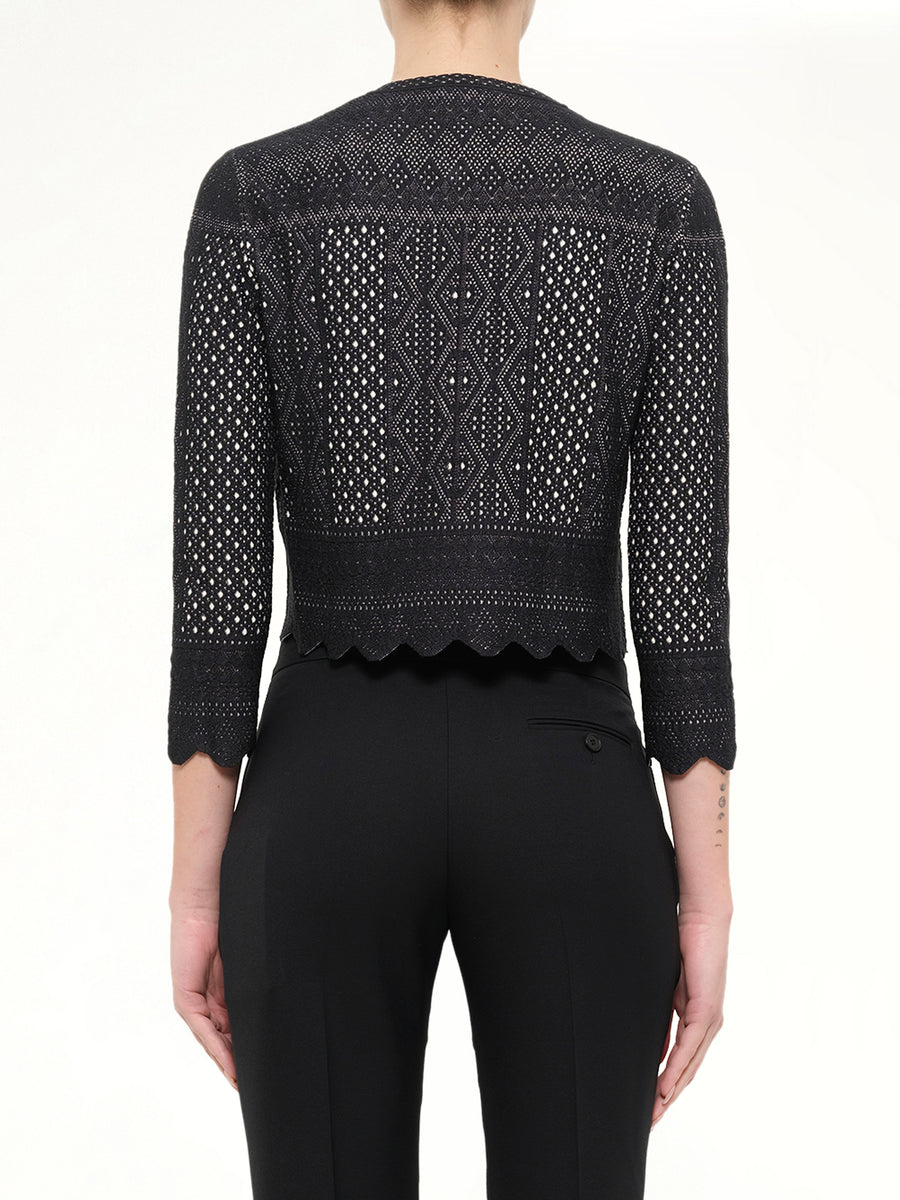 Alexander McQueen Crew Neck Cardigan in Black