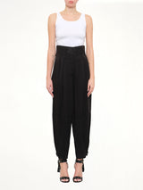Crepe Envers Fit Pants in Black