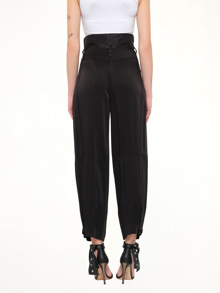 Crepe Envers Fit Pants in Black