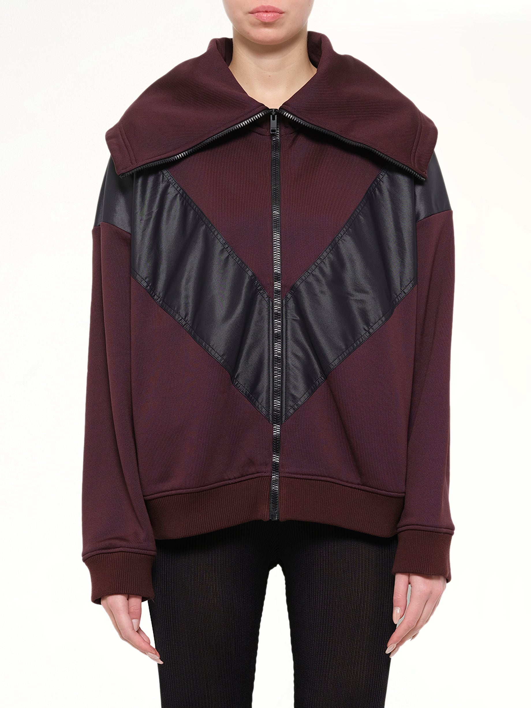 Destructured Jersey Jacket in Burgundy