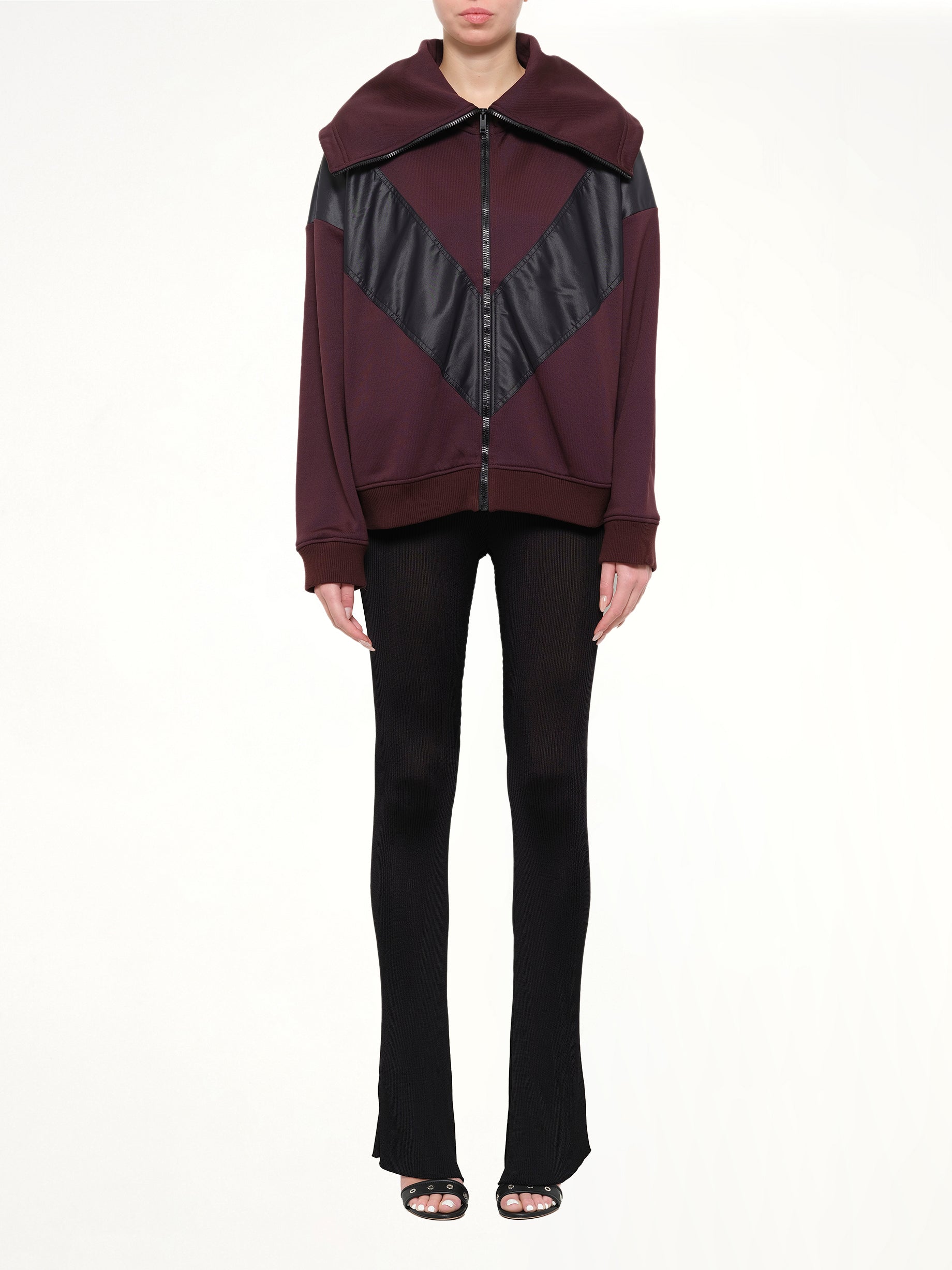 Destructured Jersey Jacket in Burgundy