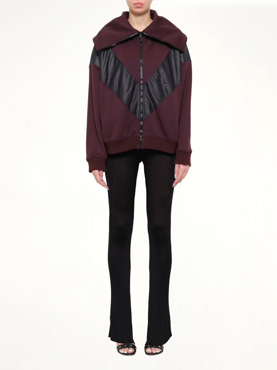 Destructured Jersey Jacket in Burgundy