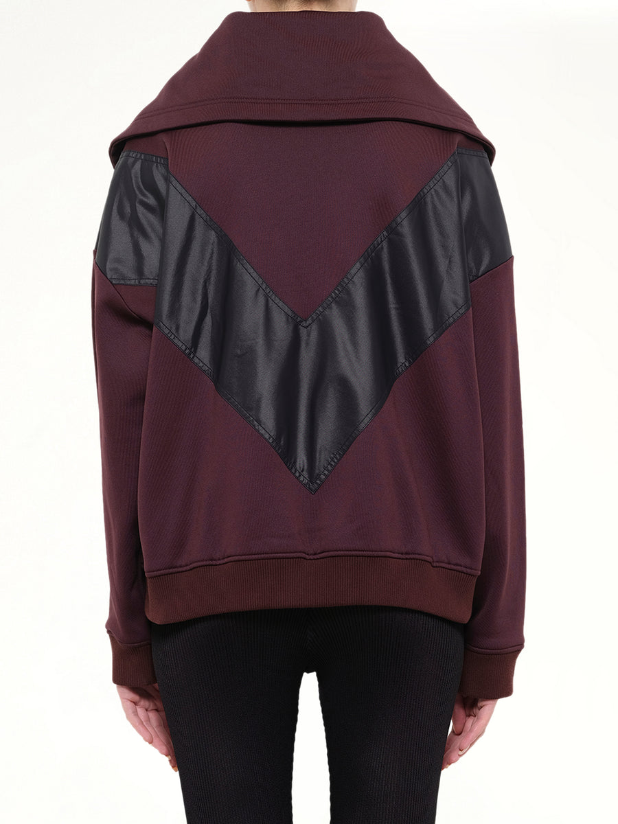 Destructured Jersey Jacket in Burgundy