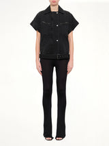 Jacket With Belt in Black