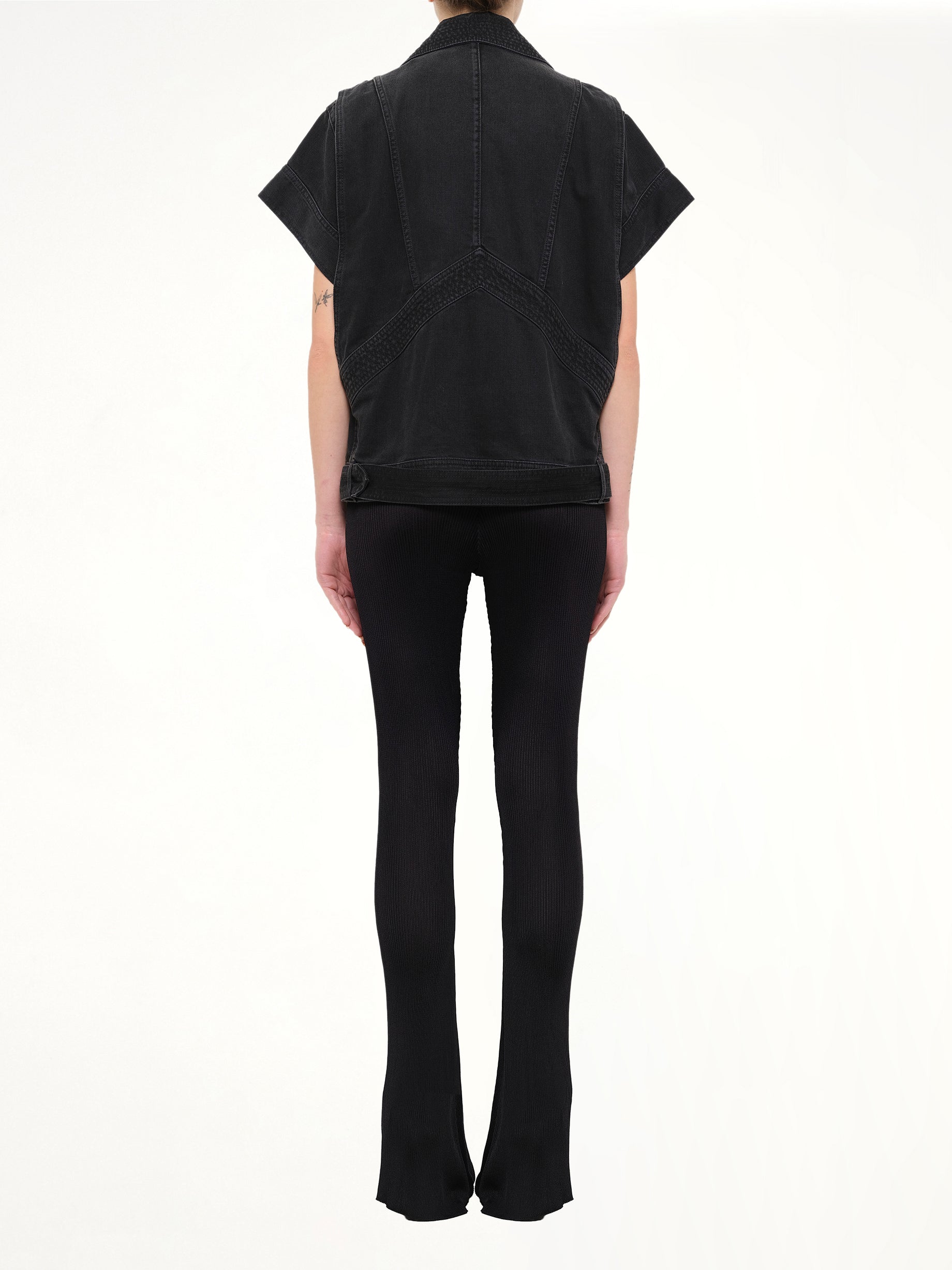 Jacket With Belt in Black
