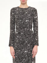 Long Sleeve Dress in Black and White