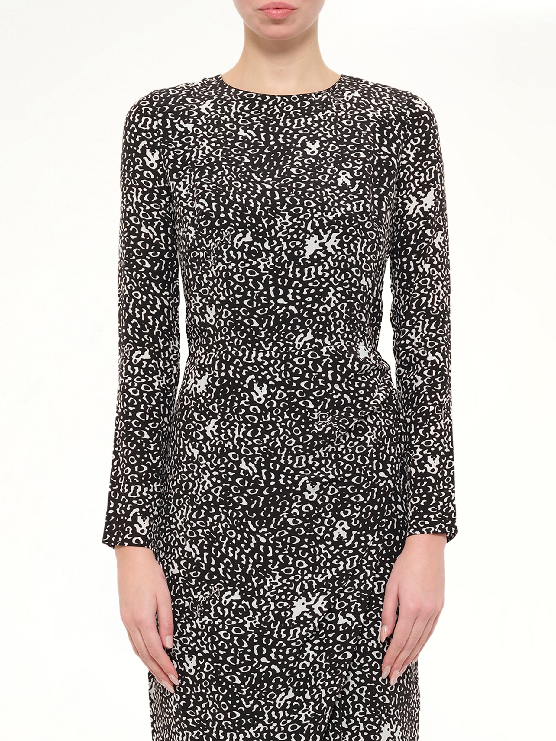 Long Sleeve Dress in Black and White