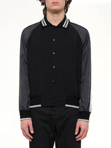 Piping Baseball Jacket in Black