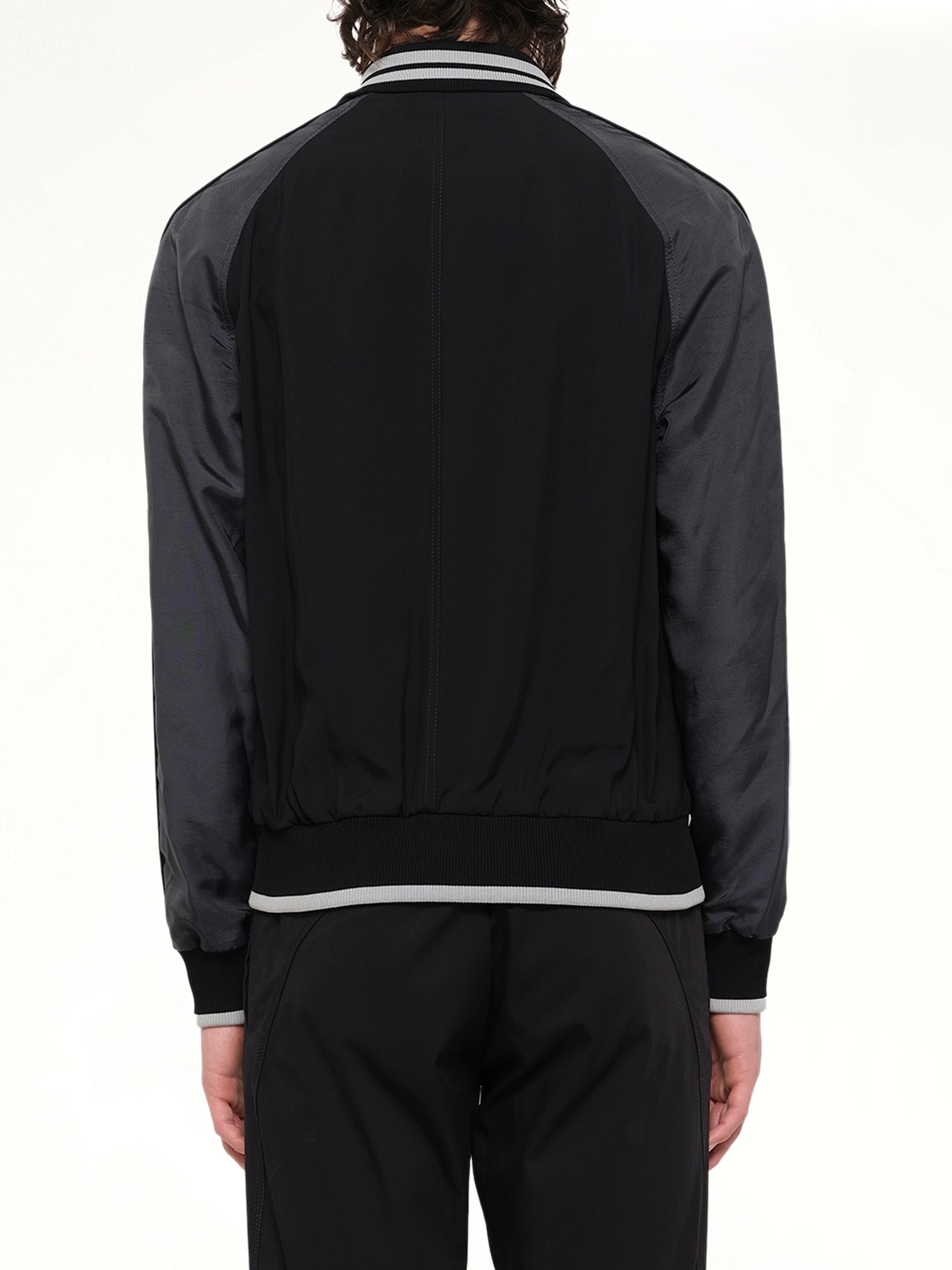 Piping Baseball Jacket in Black