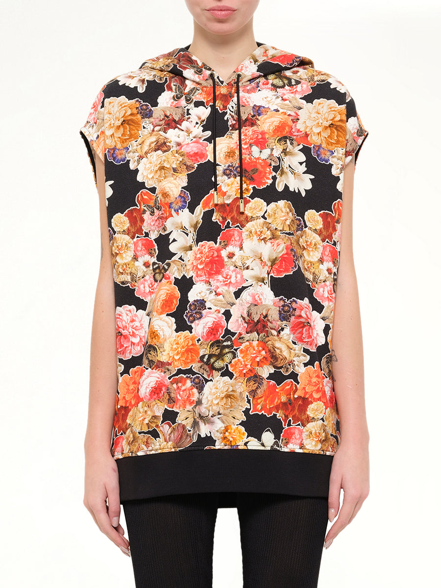 Short Sleeve Hoodie in Black