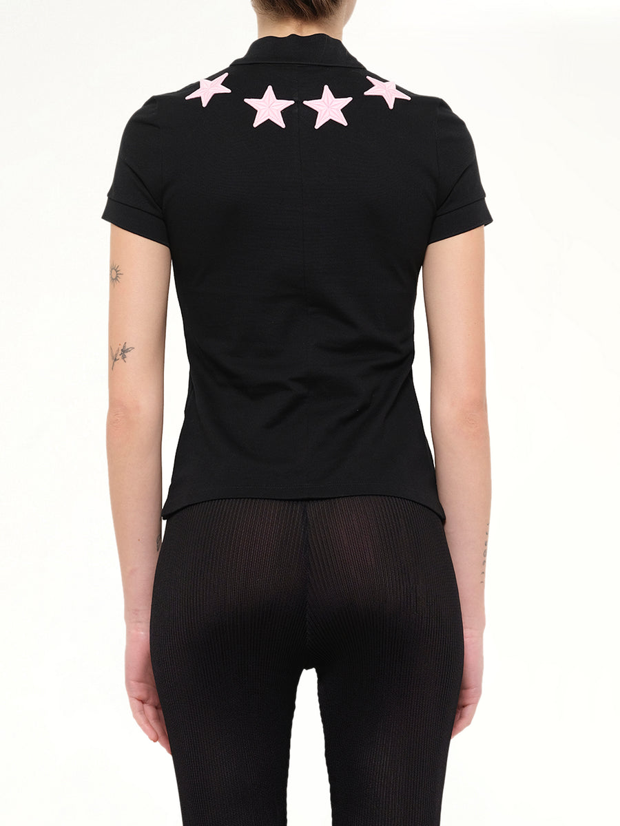 Short Sleeve Polo in Black