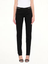 Slim Fit Denim with Zipper at Waist in Black