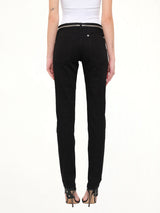 Slim Fit Denim with Zipper at Waist in Black