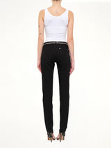 Slim Fit Denim with Zipper at Waist in Black