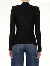 LS Bouclette Monogram Top in Black