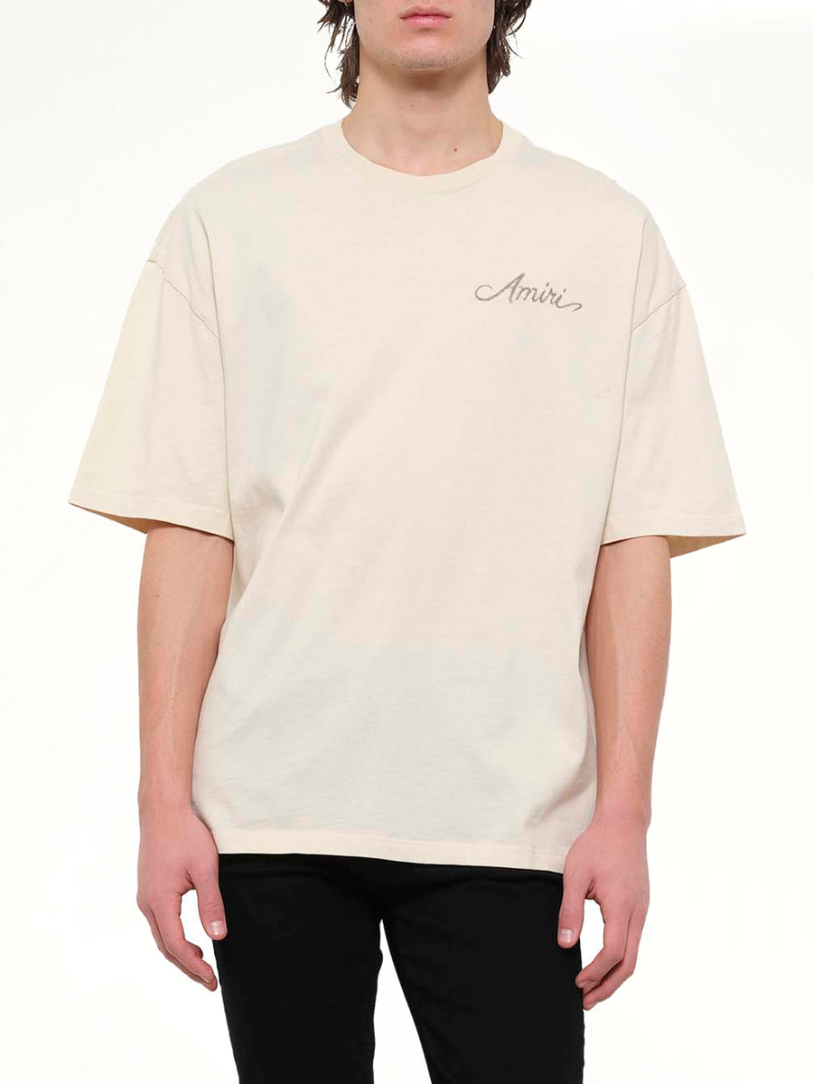 MA Quad Checkboard T-Shirt in Alabaster