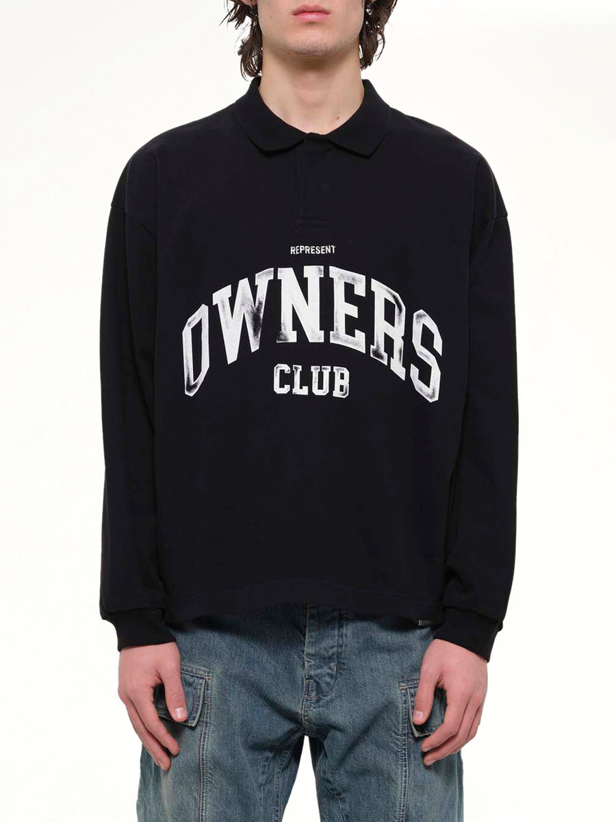 Owners Rugby Top in Jet Black